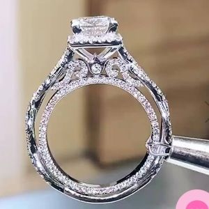 White Sapphire Sterling Silver Twisted Halo Ring